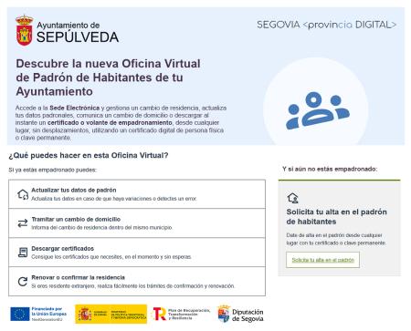 Imagen Nueva funcionalidad de la sede electrónica: la oficina virtual del padrón de habitantes.