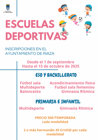 Imagen ESCUELAS DEPORTIVAS 2025-2026