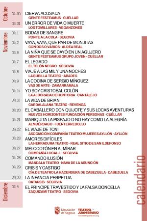 La vigesimoctava edición de la Muestra Provincial de Teatro regresa a finales de octubre al Teatro Juan Bravo de la Diputación