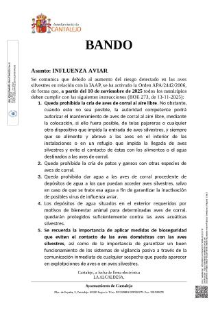 Imagen Bando influenza aviar