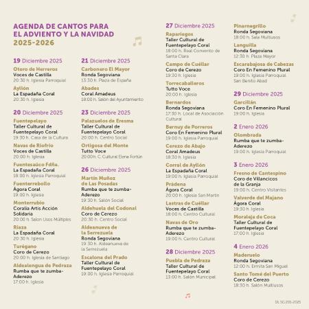 Llegan el XX ciclo ‘Cantos para el Adviento y la Navidad’ del 19 de diciembre al 4 de enero