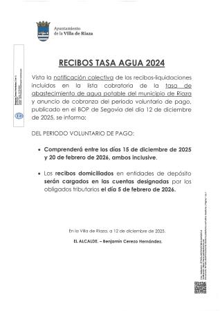 Imagen RECIBOS TASA AGUA 2024