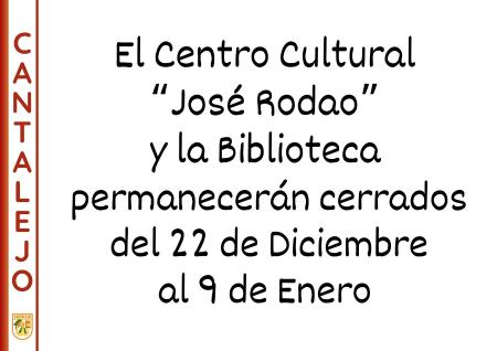 Imagen El Centro Cultural y la biblioteca permanecerán cerrados en Navidad.