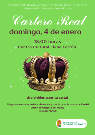 Imagen CARTERO REAL. DOMINGO 4 DE ENERO, A LAS 18:00 HORAS, EN EL CENTRO CULTURAL.