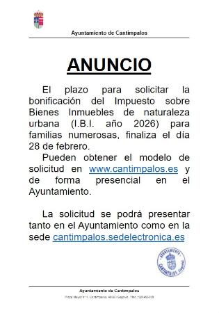 Imagen BONIFICACION IBI PARA FAMILIAS NUMEROSAS