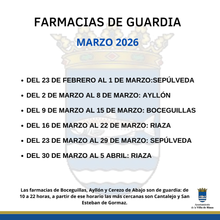 Imagen FARMACIAS DE GUARDIA, MARZO 2026.