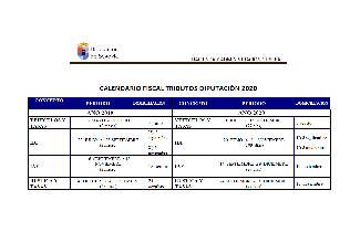 Imagen Nuevo Calendario Fiscal de Tributos de Diputación 2020