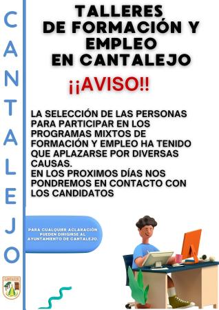 Imagen Aviso importante. Talleres de Formación y Empleo