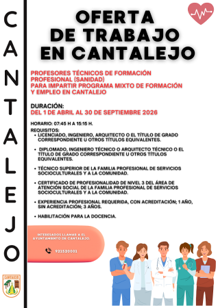Imagen Oferta de trabajo en Cantalejo