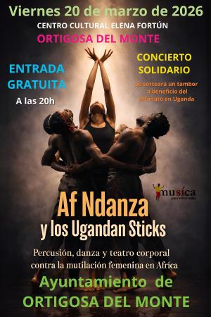Imagen ACTUACIÓN MUSICAL. CONCIERTO SOLIDARIO. AF NDANZA Y LOS UGANDAN STICKS. Viernes, 20 de marzo