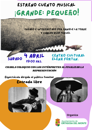 Imagen ESTRENO CUENTO MUSICAL ¡GRANDE:PEQUEÑO¡ 4 DE ABRIL