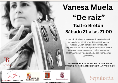 Imagen Actuación Vanesa Muela sábado 21 a las 21:00 en el teatro Bretón