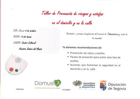 Imagen TALLER DE PREVENCION DE RIESGOS Y ESTAFAS EN EL DOMICILIO Y LA CALLE