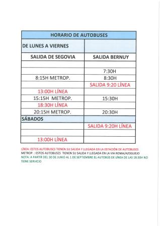 HORARIO DE AUTOBUSES