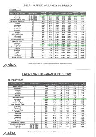 Imagen CAMBIO EN TRANSPORTE DE VIAJEROS MADRID-ARANDA DE DUERO