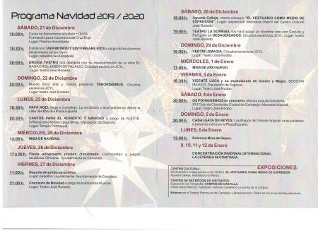 Imagen Programa Navidad Cultural Cantalejo 2019-20