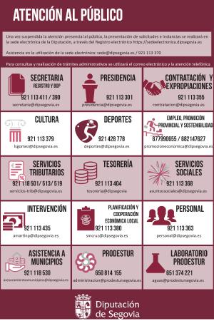 La Diputación habilita un nuevo directorio de contactos de atención al ciudadano durante el Estado de Alarma