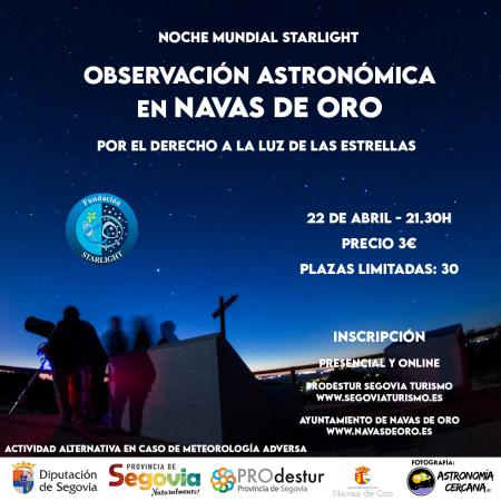 La Diputación de Segovia celebra la ‘Noche mundial Starlight’ con una actividad de observación astronómica con telescopios en Navas de Oro