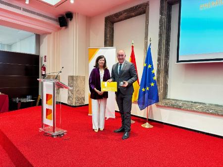 Miguel Ángel de Vicente recoge el premio que la Agencia Española de Protección de Datos ha concedido a la Diputación de Segovia como una...