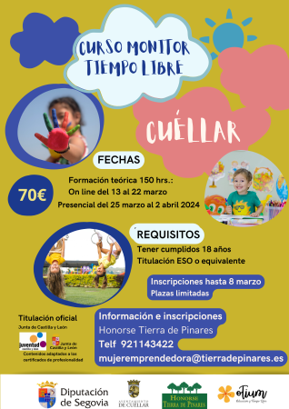 La Diputación de Segovia ofertas tres cursos de monitor de Ocio y Tiempo Libre para los jóvenes de la provincia en Boceguillas, Cuéllar y el...
