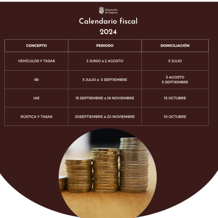 Publicado el Calendario Fiscal 2024 de la Diputación de Segovia