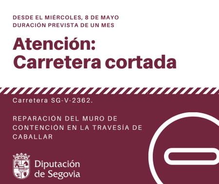 La Diputación de Segovia reparará el muro de contención en la travesía de Caballar