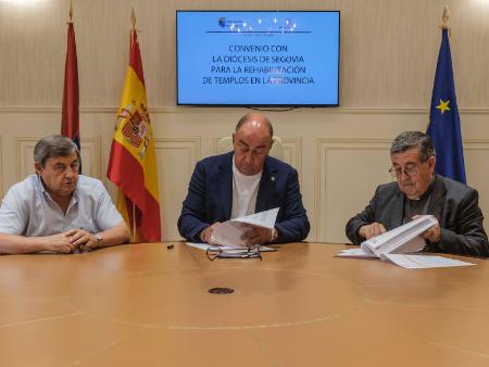 La Diputación y el Obispado de Segovia acuerdan destinar 300.000 euros para acometer reparaciones en iglesias de la provincia
