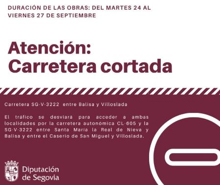 Imagen Las obras de mejora del firme en la SG-V-3222 entre Balisa y Villoslada obligarán a la Diputación a cortar el tráfico del 24 al 27 de septiembre
