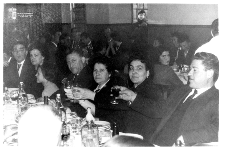 Florencio García, Rufa, Rosi, Paco Gil, Pencha, María Barrio y Maríano Velasco