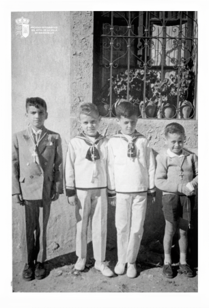 Pablín, Chencho y Alfredo Velasco el día de su comunión